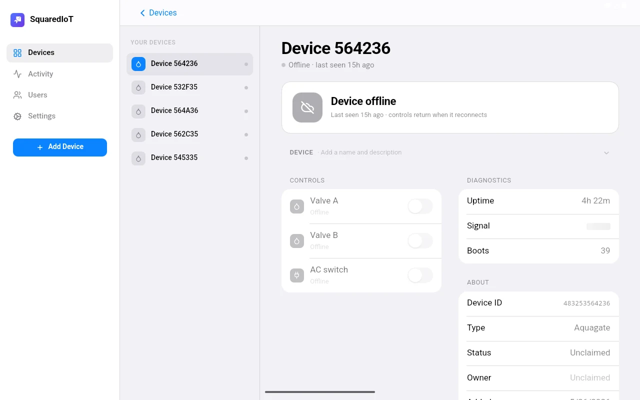 SquaredIoT screenshot 2