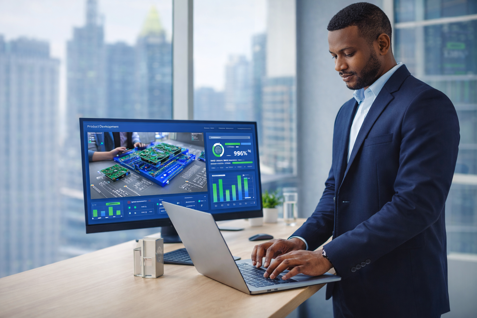 Embedded systems engineer at workstation